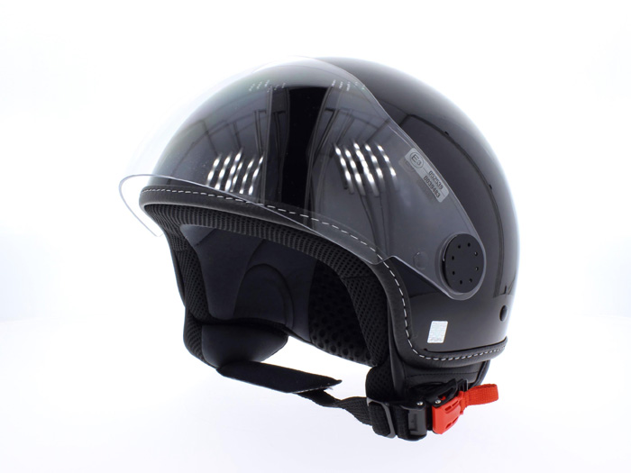 Helm VESPA Visor 2 schwarz glänzend M 57-58cm Halbschale Motorrad Roller Scooter