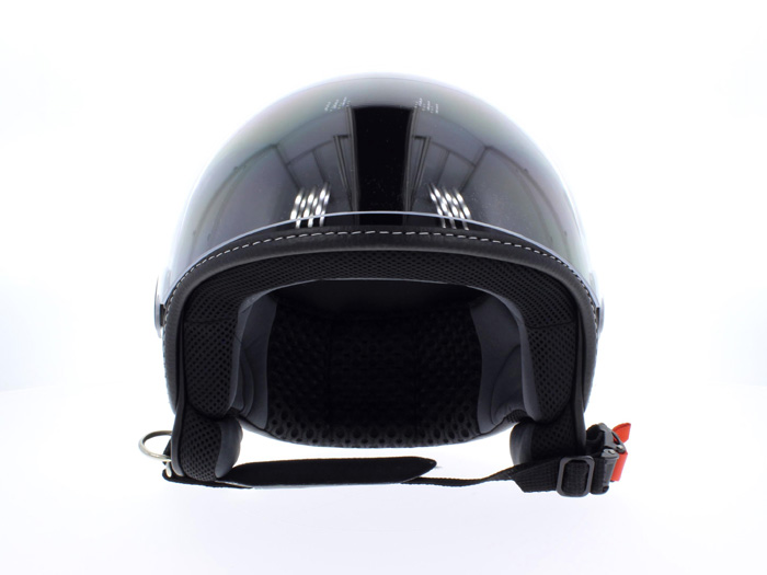 Helm VESPA Visor 2 schwarz glänzend M 57-58cm Halbschale Motorrad Roller Scooter